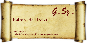 Gubek Szilvia névjegykártya