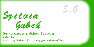 szilvia gubek business card